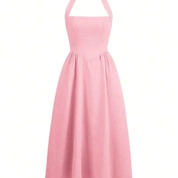Pink Halter Dress - Picture 2 of 5